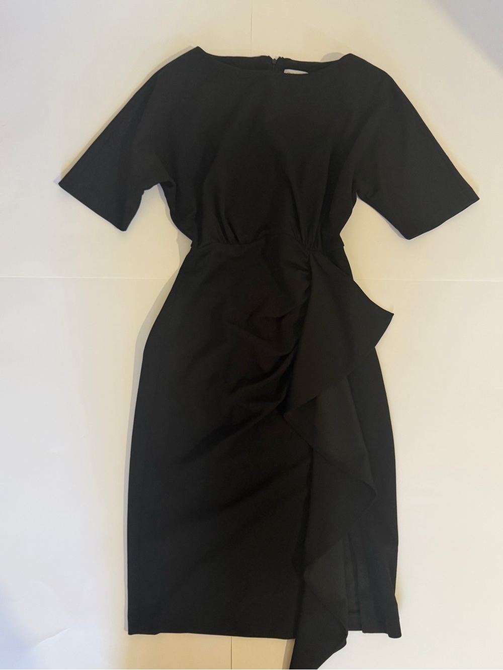 Calvin Klein Black Ruffle-Front Midi Dress